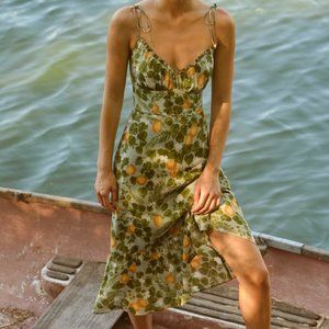 Reformation Embry Dress in Orange Grove
